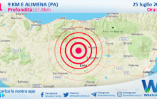 Scossa di terremoto magnitudo 3.1 nei pressi di Alimena (PA)
