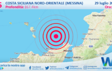 Scossa di terremoto magnitudo 2.5 nei pressi di Costa Siciliana nord-orientale (Messina)