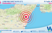 Scossa di terremoto magnitudo 2.5 nei pressi di Sant'Alfio (CT)