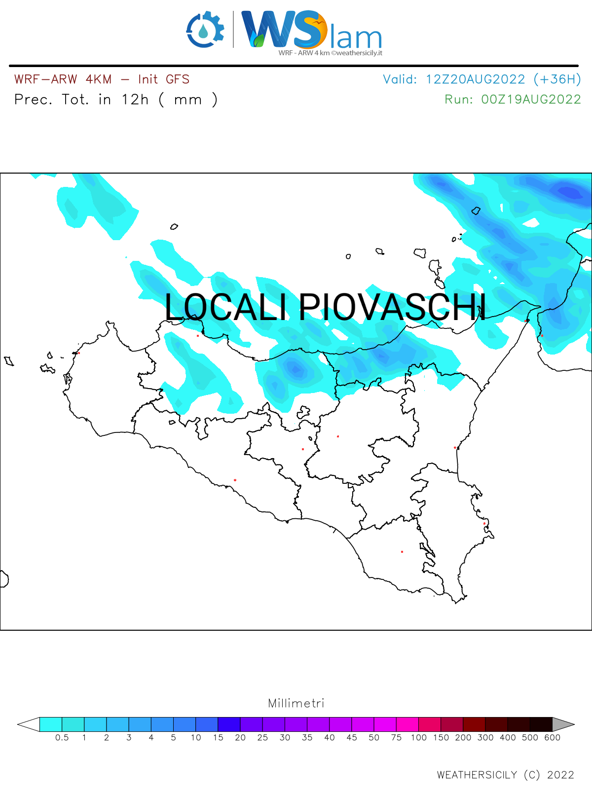 Sicilia: temperature gradevoli e locale instabilità sparsa.