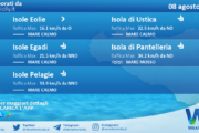 Sicilia, isole minori: condizioni meteo-marine previste per lunedì 08 agosto 2022