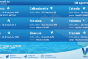 Sicilia: condizioni meteo-marine previste per lunedì 08 agosto 2022