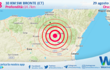 Scossa di terremoto magnitudo 2.8 nei pressi di Bronte (CT)