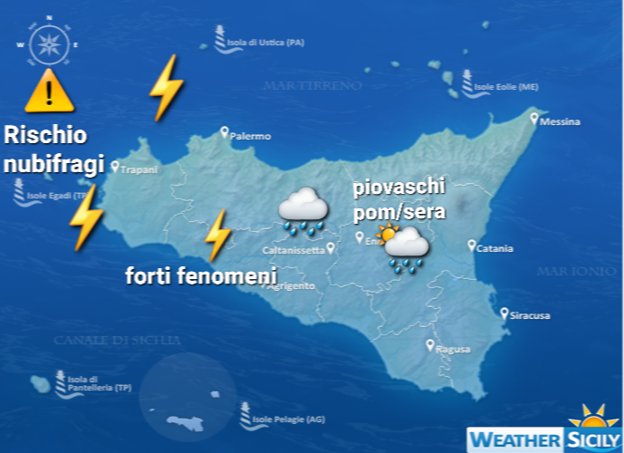 Meteo Sicilia: maltempo in arrivo! rischio nubifragi domani.