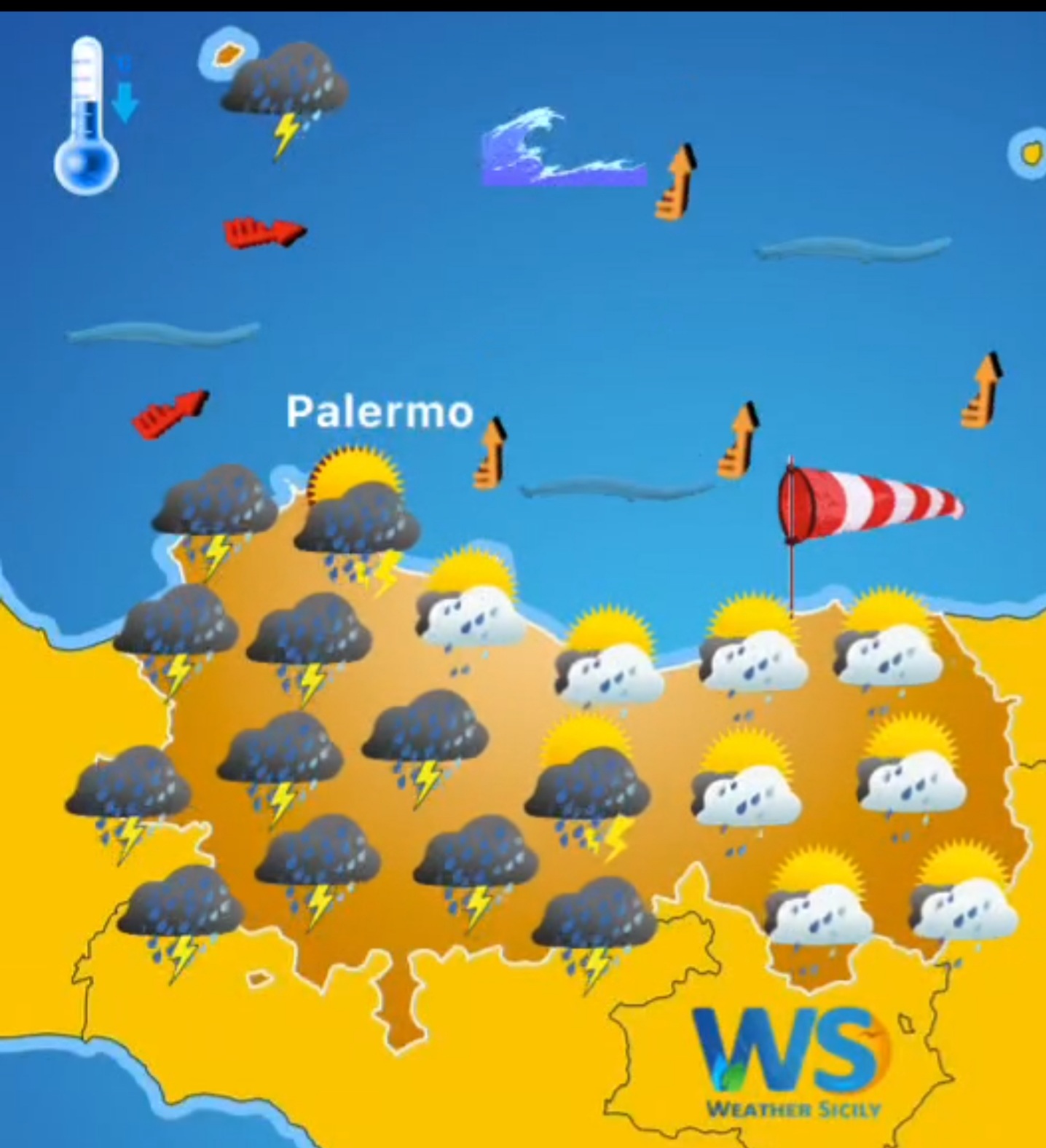 Meteo Palermo: piogge e locali temporali attesi domani!