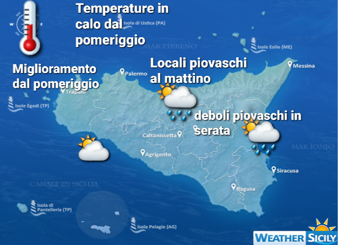 Meteo Sicilia: domani ancora locale instabilità. Calo termico dal pomeriggio ovunque!