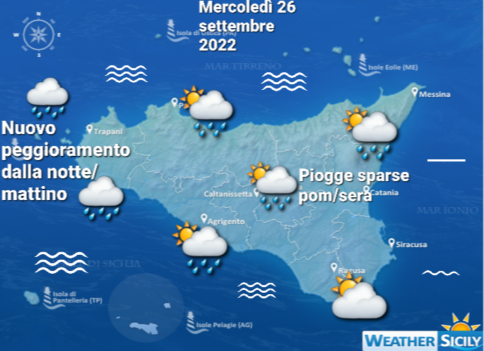 Meteo Sicilia: ultime piogge sulle zone sud-orientali. Dalla notte avanza un nuovo peggioramento da W.