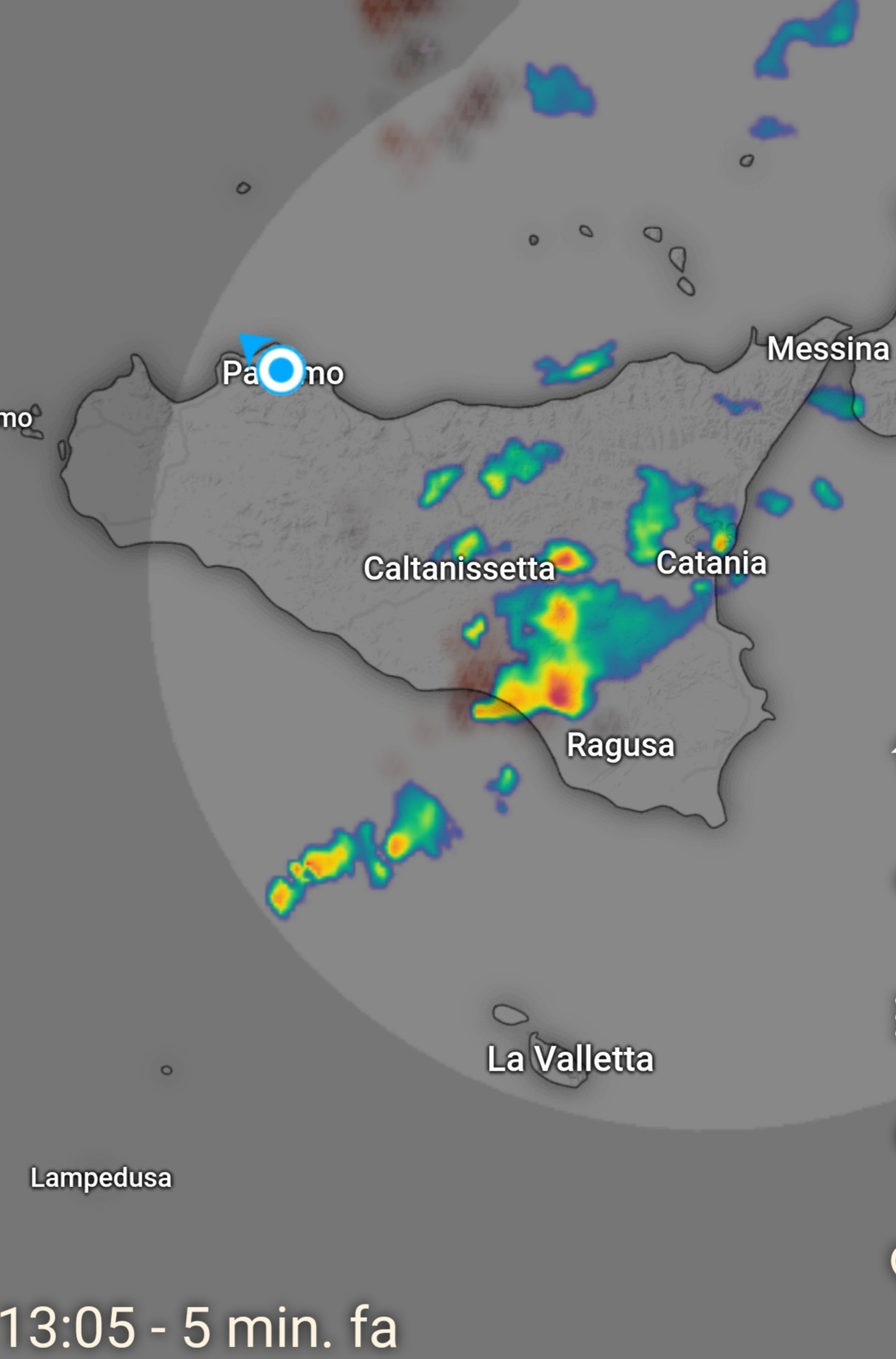 Meteo Sicilia: rovesci e temporali in atto sulle zone interne centro-meridionali!