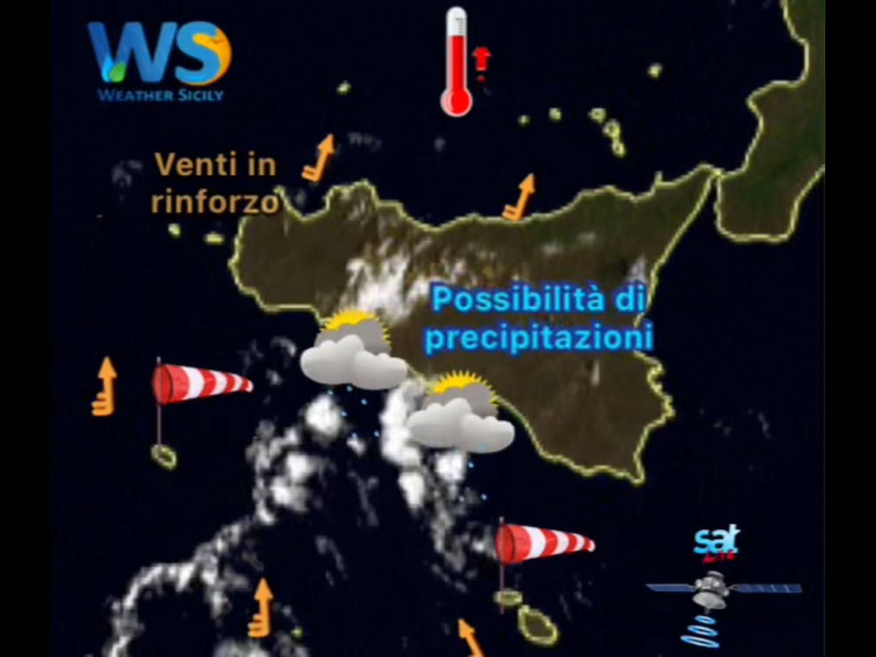 Meteo Sicilia: la situazione per le prossime ore vista dal sat live!