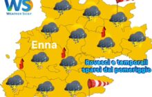 Meteo Enna e provincia: maltempo domani! piogge e locali temporali attesi.