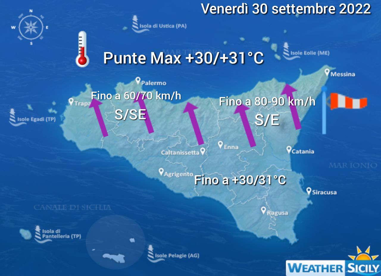 Meteo Sicilia: aumento termico venerdì con punte fino a +30°C! Successivamente intensi temporali?!