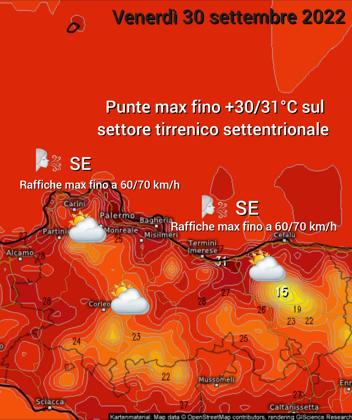 Meteo Palermo e provincia: scirocco e temperature in aumento!