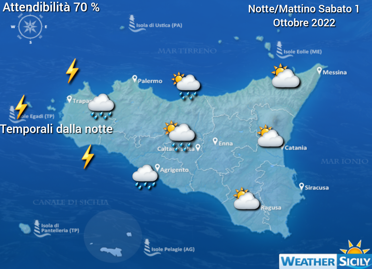 Meteo Sicilia: possibili forti temporali tra la notte/mattino di domani!