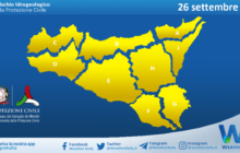 Sicilia: avviso rischio idrogeologico per lunedì 26 settembre 2022