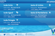 Sicilia, isole minori: condizioni meteo-marine previste per sabato 24 settembre 2022