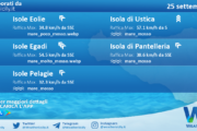 Sicilia, isole minori: condizioni meteo-marine previste per domenica 25 settembre 2022