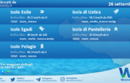 Sicilia, isole minori: condizioni meteo-marine previste per lunedì 26 settembre 2022