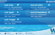 Sicilia, isole minori: condizioni meteo-marine previste per mercoledì 28 settembre 2022