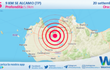 Scossa di terremoto magnitudo 2.5 nei pressi di Alcamo (TP)