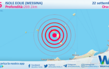 Scossa di terremoto magnitudo 2.6 nei pressi di Isole Eolie (Messina)