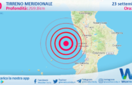 Scossa di terremoto magnitudo 3.0 nel Tirreno Meridionale (MARE)