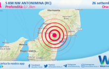 Scossa di terremoto magnitudo 3.1 nei pressi di Antonimina (RC)