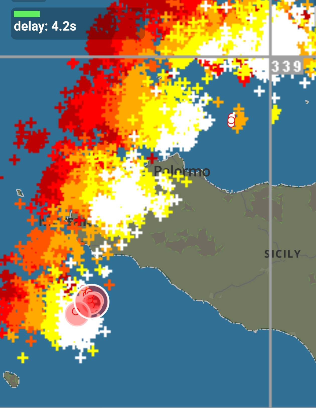 Meteo Sicilia: nubifragi in atto! Oltre 88mm raggiunti nel trapanese. Temporali in spostamento su palermitano ed agrigentino.
