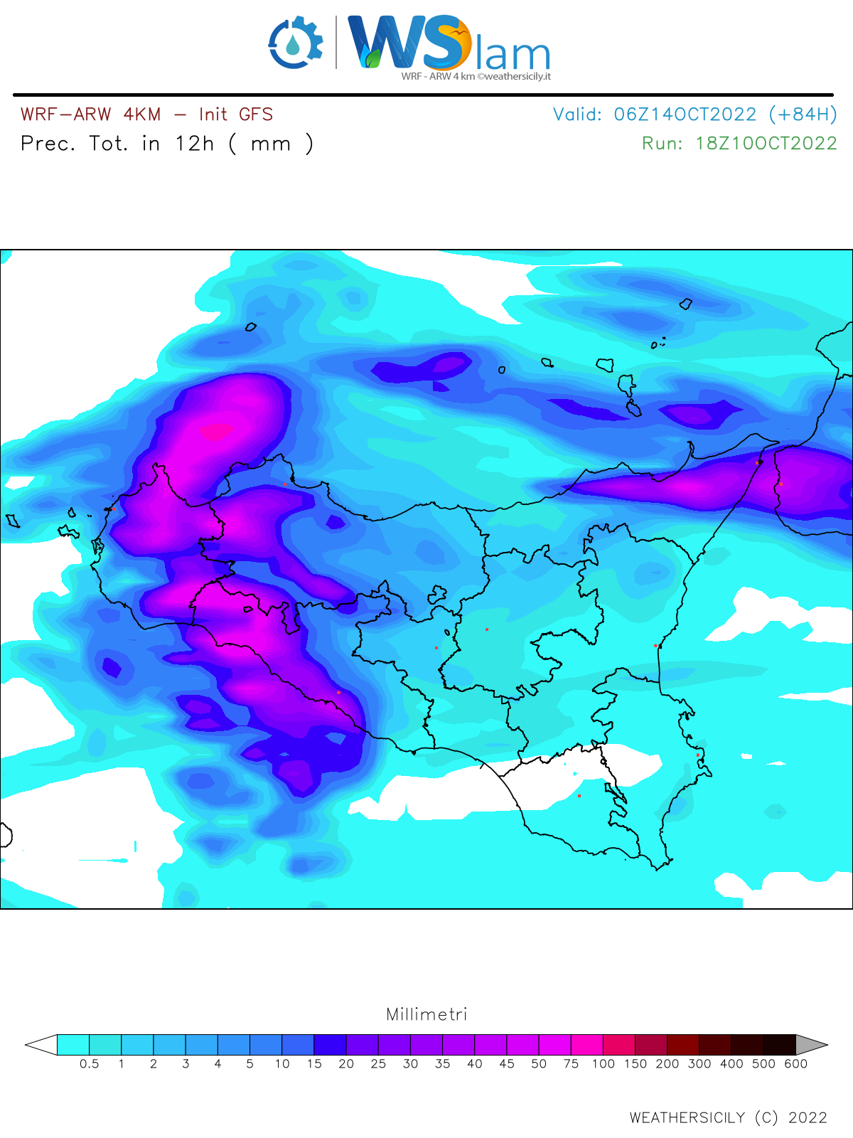 Meteo Sicilia: piogge sparse su zone interne e ioniche oggi pomeriggio. Intenso maltempo da mercoledì sera/giovedì notte!