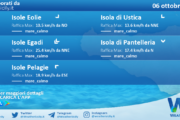 Sicilia, isole minori: condizioni meteo-marine previste per giovedì 06 ottobre 2022