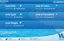 Meteo Sicilia, isole minori: condizioni meteo-marine previste per domenica 16 ottobre 2022