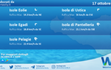 Meteo Sicilia, isole minori: condizioni meteo-marine previste per lunedì 17 ottobre 2022