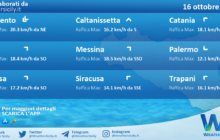 Meteo Sicilia: condizioni meteo-marine previste per domenica 16 ottobre 2022