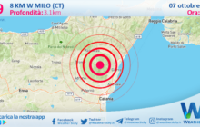 Scossa di terremoto magnitudo 2.9 nei pressi di Milo (CT)