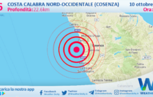 Scossa di terremoto magnitudo 2.6 nei pressi di Costa Calabra nord-occidentale (Cosenza)