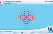 Scossa di terremoto magnitudo 2.5 nei pressi di Isole Eolie (Messina)