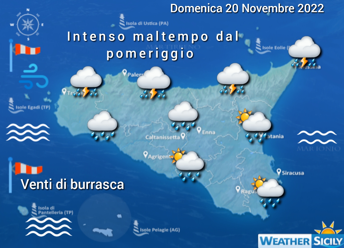 Meteo Sicilia: L'Atlantico si prende la scena! Atteso intenso maltempo tra domani e metà prossima settimana.