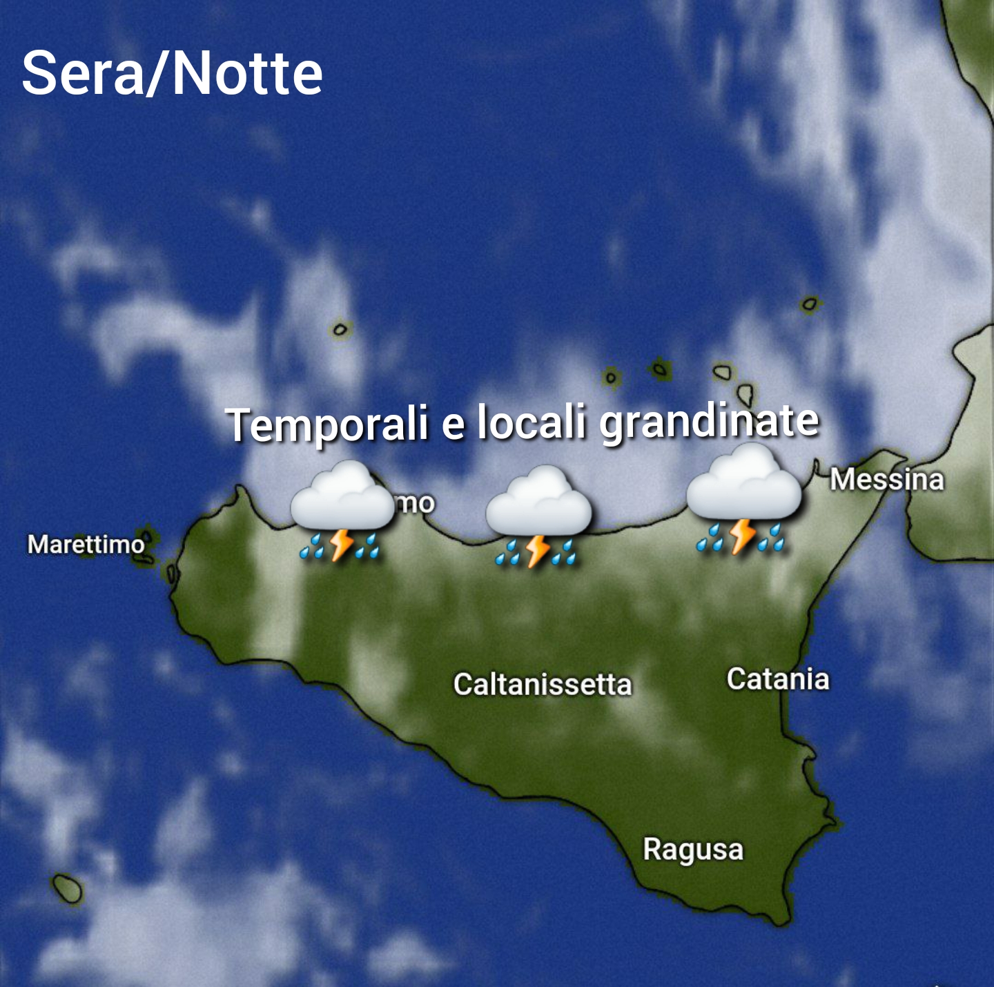 Meteo Sicilia: temporali e locali grandinate ancora in atto!