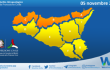 Meteo Sicilia: avviso rischio idrogeologico per sabato 05 novembre 2022