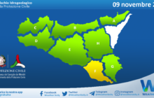 Meteo Sicilia: avviso rischio idrogeologico per mercoledì 09 novembre 2022
