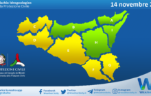 Meteo Sicilia: avviso rischio idrogeologico per lunedì 14 novembre 2022