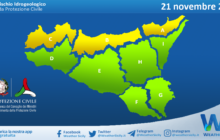 Meteo Sicilia: avviso rischio idrogeologico per lunedì 21 novembre 2022