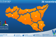 Meteo Sicilia: avviso rischio idrogeologico per sabato 26 novembre 2022