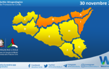 Meteo Sicilia: avviso rischio idrogeologico per mercoledì 30 novembre 2022