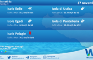 Meteo Sicilia, isole minori: condizioni meteo-marine previste per domenica 27 novembre 2022