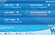 Meteo Sicilia, isole minori: condizioni meteo-marine previste per mercoledì 30 novembre 2022