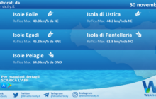 Meteo Sicilia, isole minori: condizioni meteo-marine previste per mercoledì 30 novembre 2022