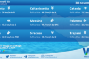 Meteo Sicilia: condizioni meteo-marine previste per mercoledì 30 novembre 2022