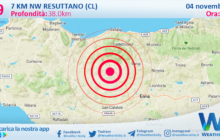 Scossa di terremoto magnitudo 2.9 nei pressi di Resuttano (CL)