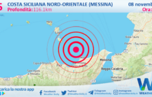 Scossa di terremoto magnitudo 2.5 nei pressi di Costa Siciliana nord-orientale (Messina)
