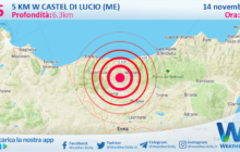 Scossa di terremoto magnitudo 2.5 nei pressi di Castel di Lucio (ME)